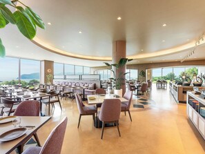 Breakfast and dinner served, beach views 