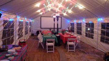 Outdoor banquet area