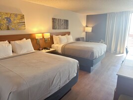 Room, 2 Double Beds, Non Smoking (Efficiency) | Desk, laptop workspace, blackout drapes, iron/ironing board