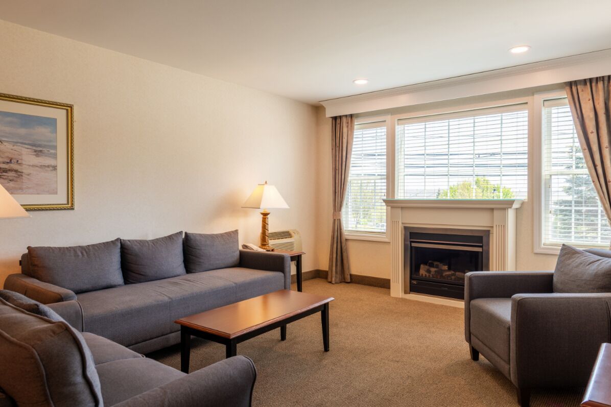 luxury suite, 1 bedroom, kitchenette | living area | 32-inch tv with cable channels