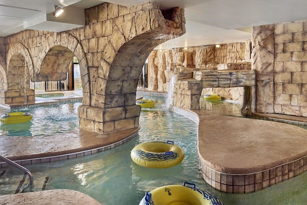 Indoor pool, outdoor pool, open 8:00 AM to 8:00 PM, pool umbrellas