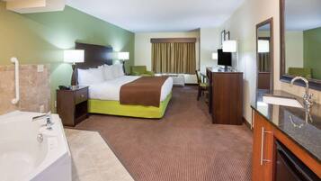 Suite, 1 King Bed, Non Smoking | Premium bedding, desk, laptop workspace, blackout drapes