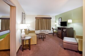 Deluxe Suite, 1 King Bed, Non Smoking | Living area | 50-inch flat-screen TV with satellite channels, TV, streaming services - AmericInn by Wyndham Hartford SD (Hartford)