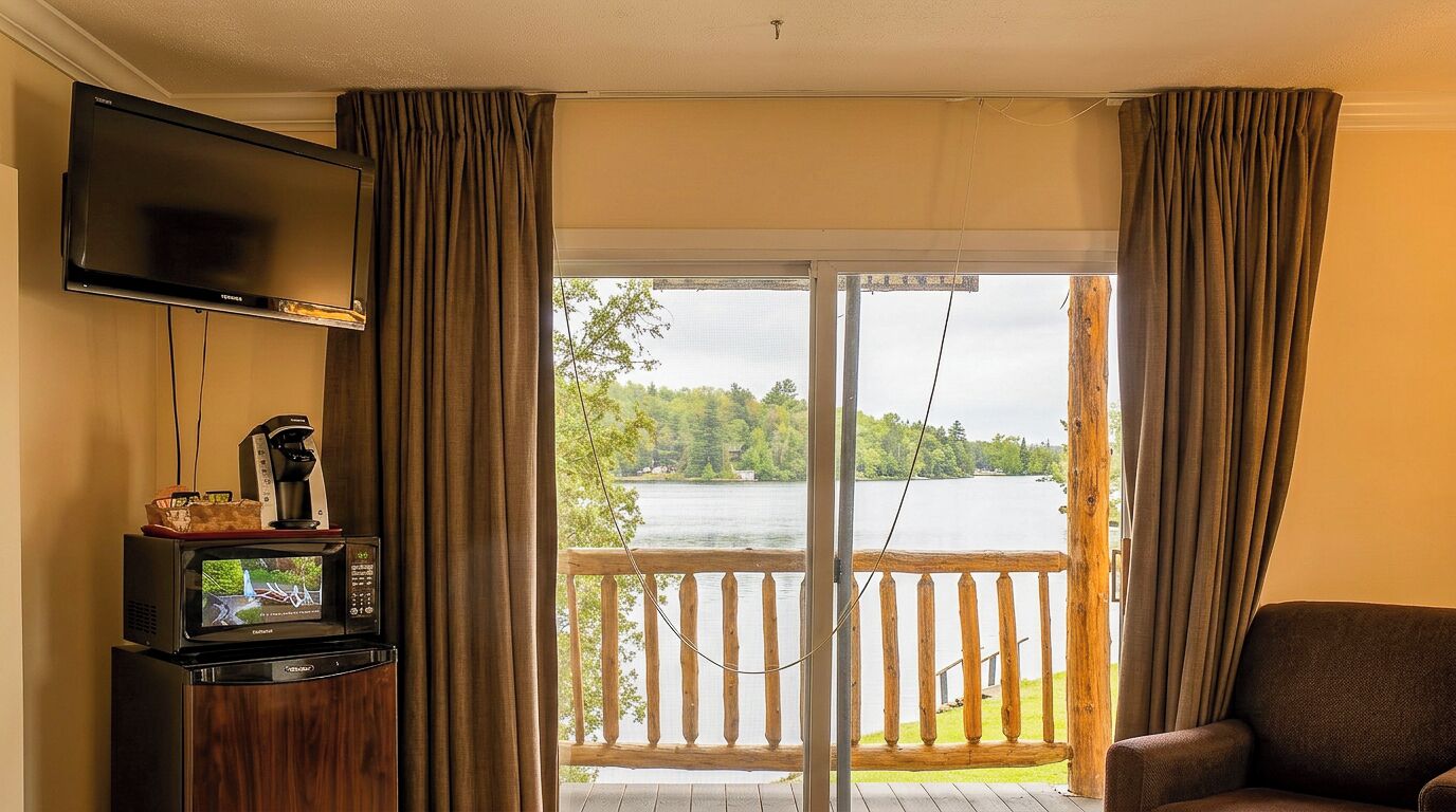 Suite Premier, 1 Tempat Tidur Queen, pemandangan danau, tepi danau | Seprai premium, meja kerja, dan setrika/meja setrika