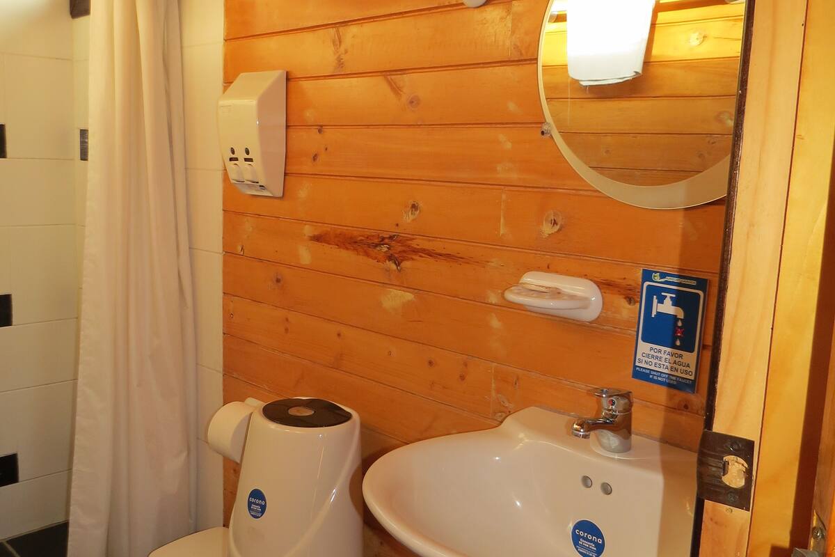 bungalow, 1 queen bed | bathroom | free toiletries, hair dryer, towels