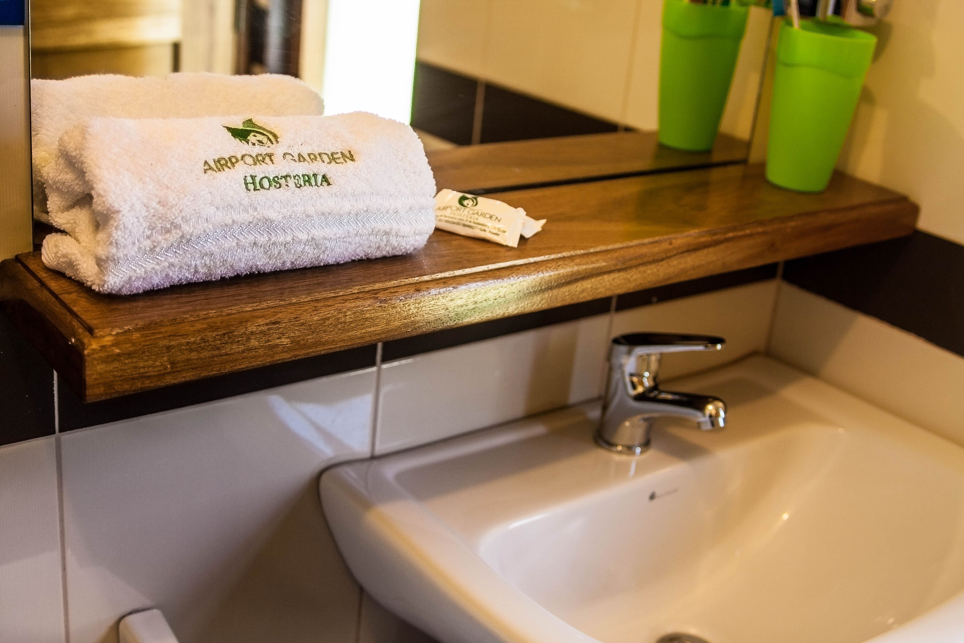 free toiletries, hair dryer, towels