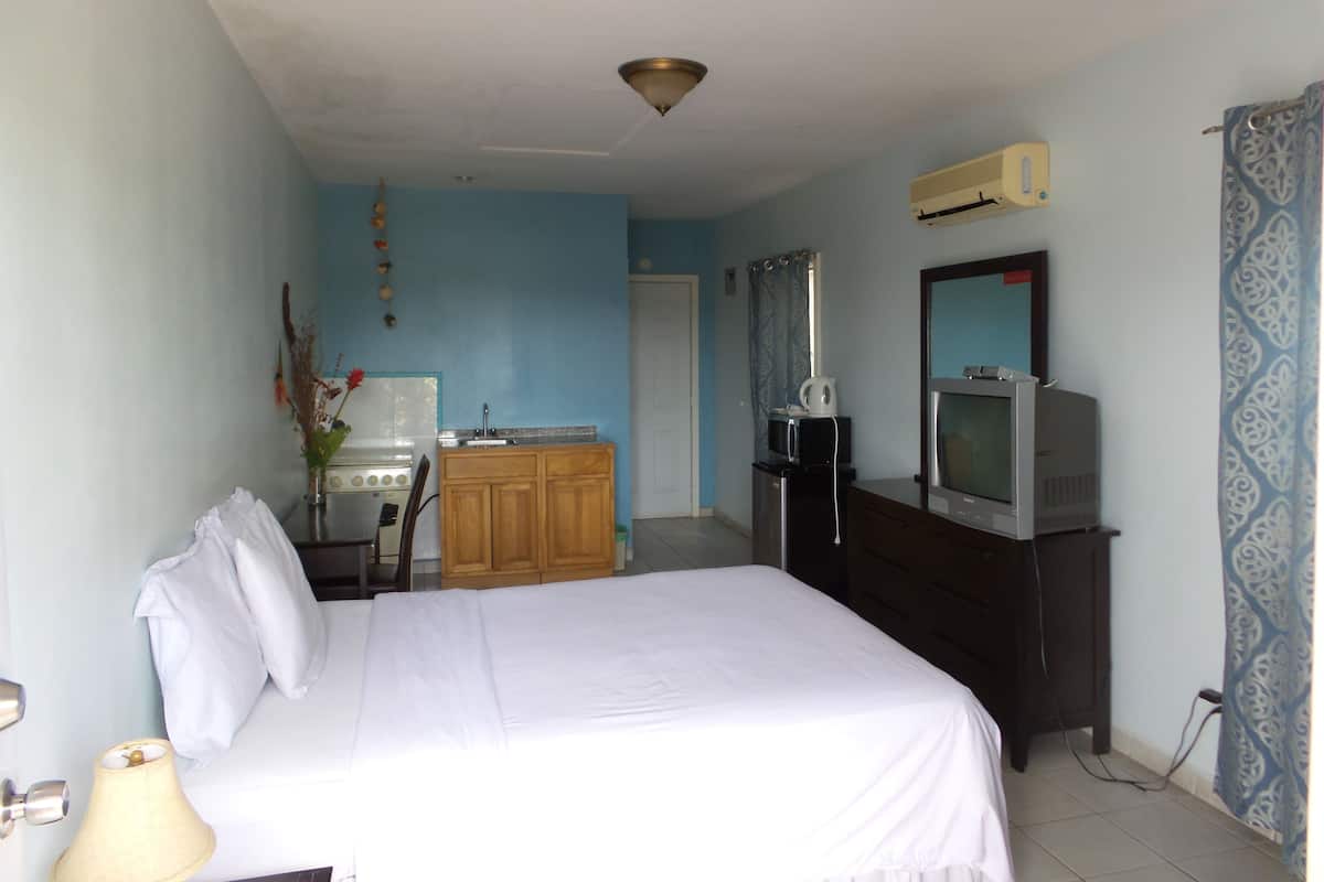 Premium bedding, desk, iron/ironing board