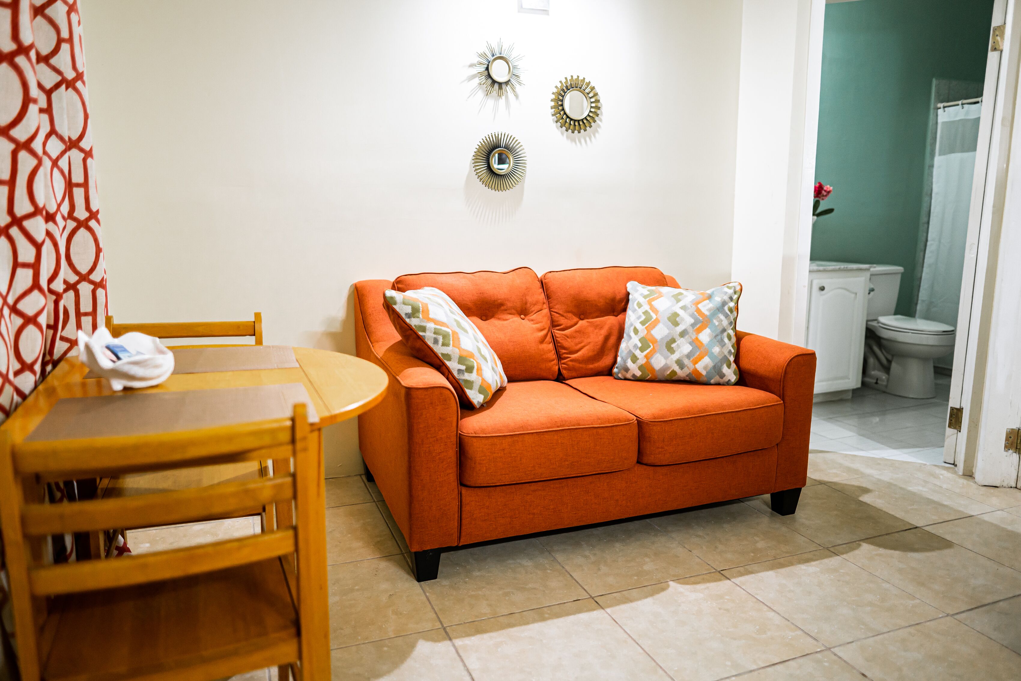 classic room, 1 double bed, terrace | living area | flat-screen tv