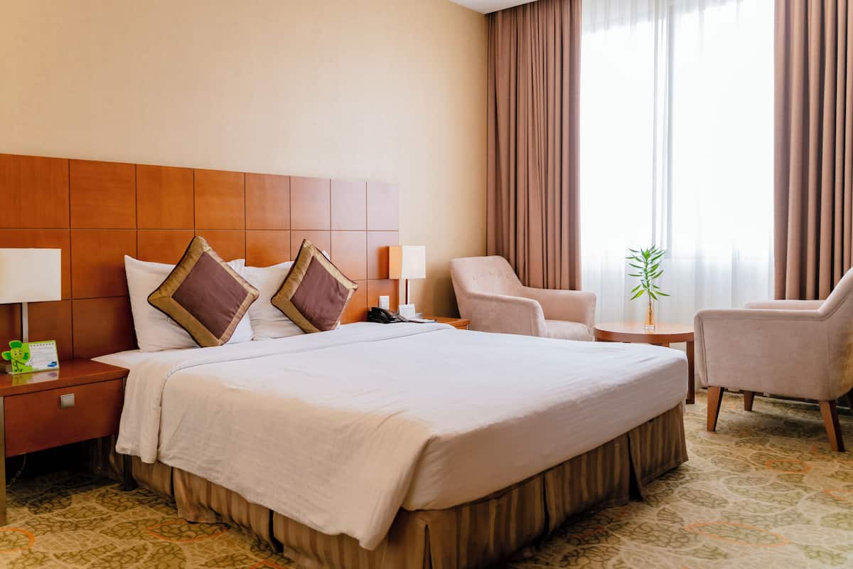 Deluxe Tek Büyük Yataklı Oda, 1 En Büyük (King) Boy Yatak, Şehir Manzaralı | Minibar, odada kasa, ayrı ayrı dekore edilmiş, ayrı ayrı döşenmiş