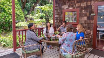 Familie cottage, keuken (Ohia) | Terras