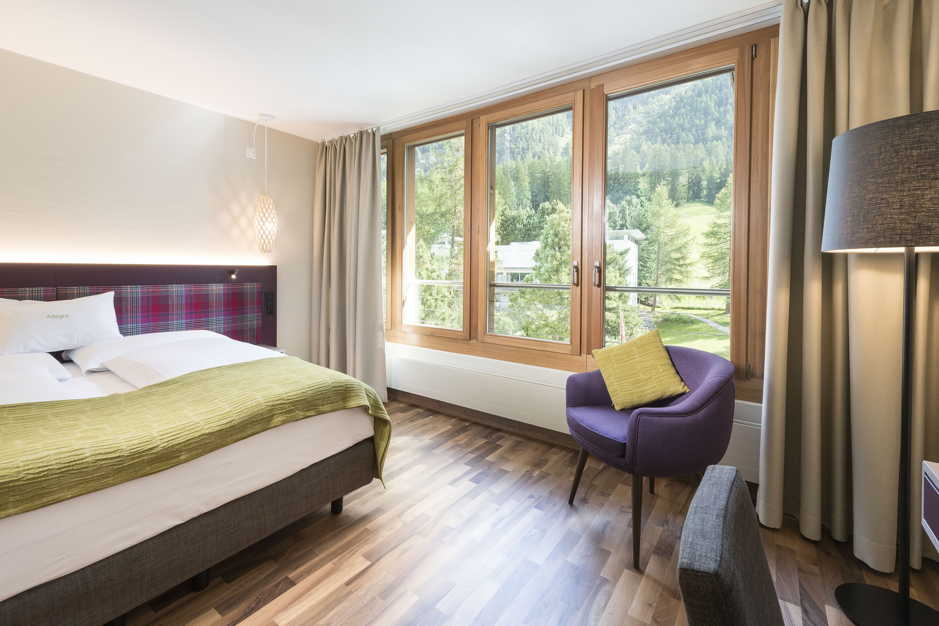 standard double room, 1 double bed, mountain view, mountainside | premium bedding, in-room safe, desk, soundproofing