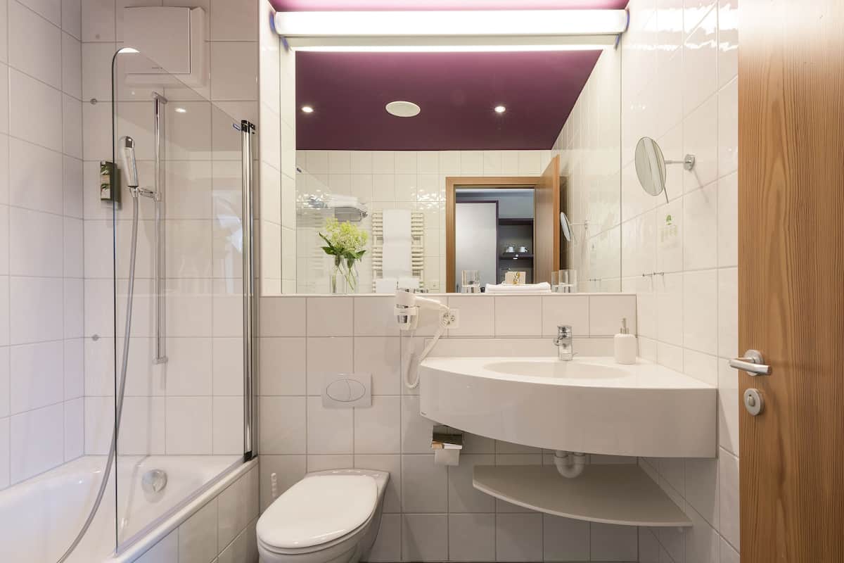 standard double room, 1 double bed, mountain view, mountainside | bathroom | combined shower/bathtub, free toiletries, hair dryer, bathrobes