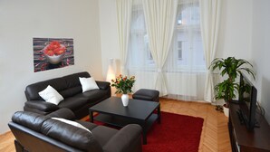 Superior Suite, 2 Bedrooms, Kitchen | Living area - Mivos Prague Apartments Vltava (Prague)