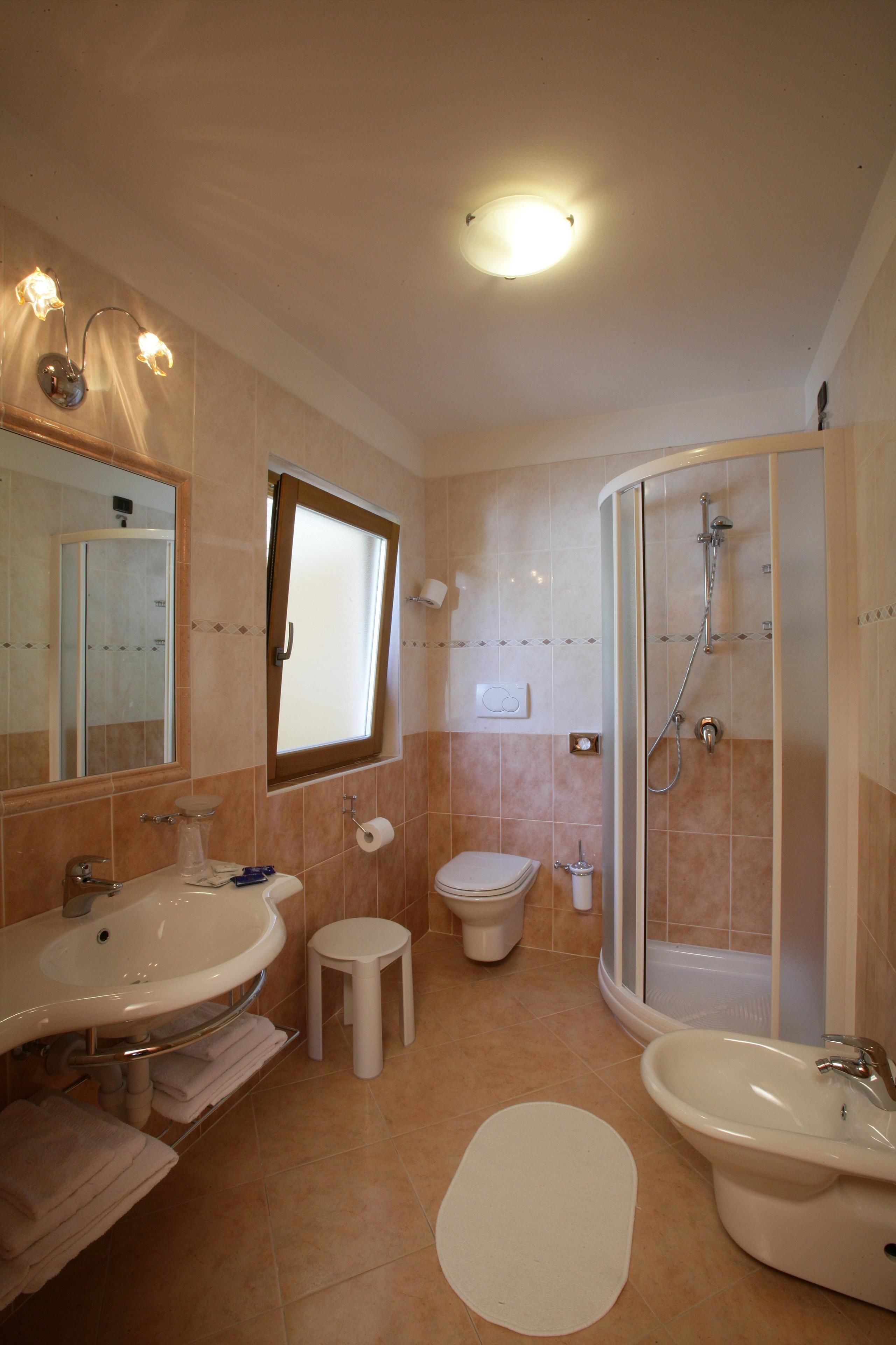 shower, rainfall showerhead, free toiletries, hair dryer