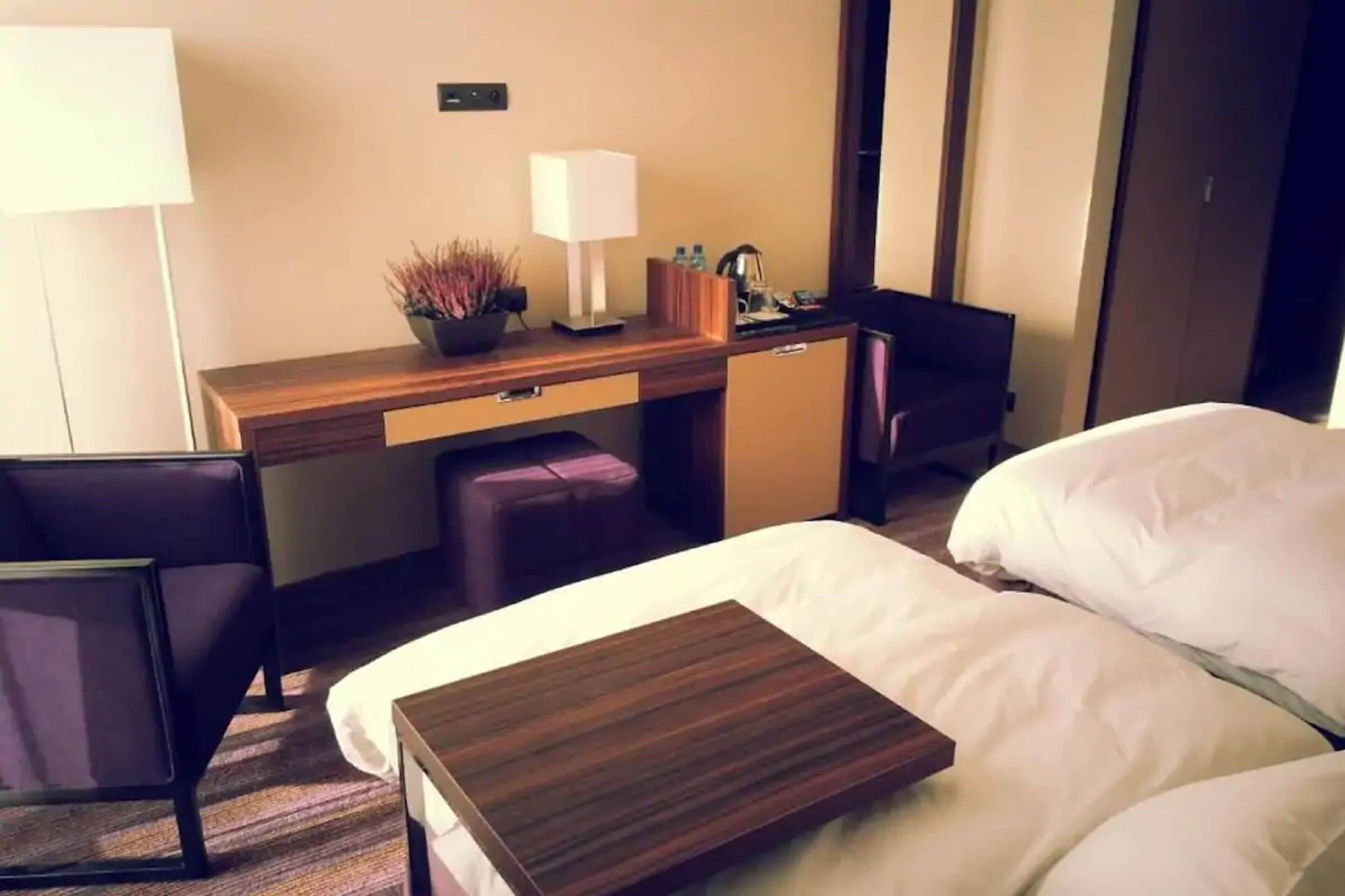 premium bedding, free minibar, in-room safe, desk