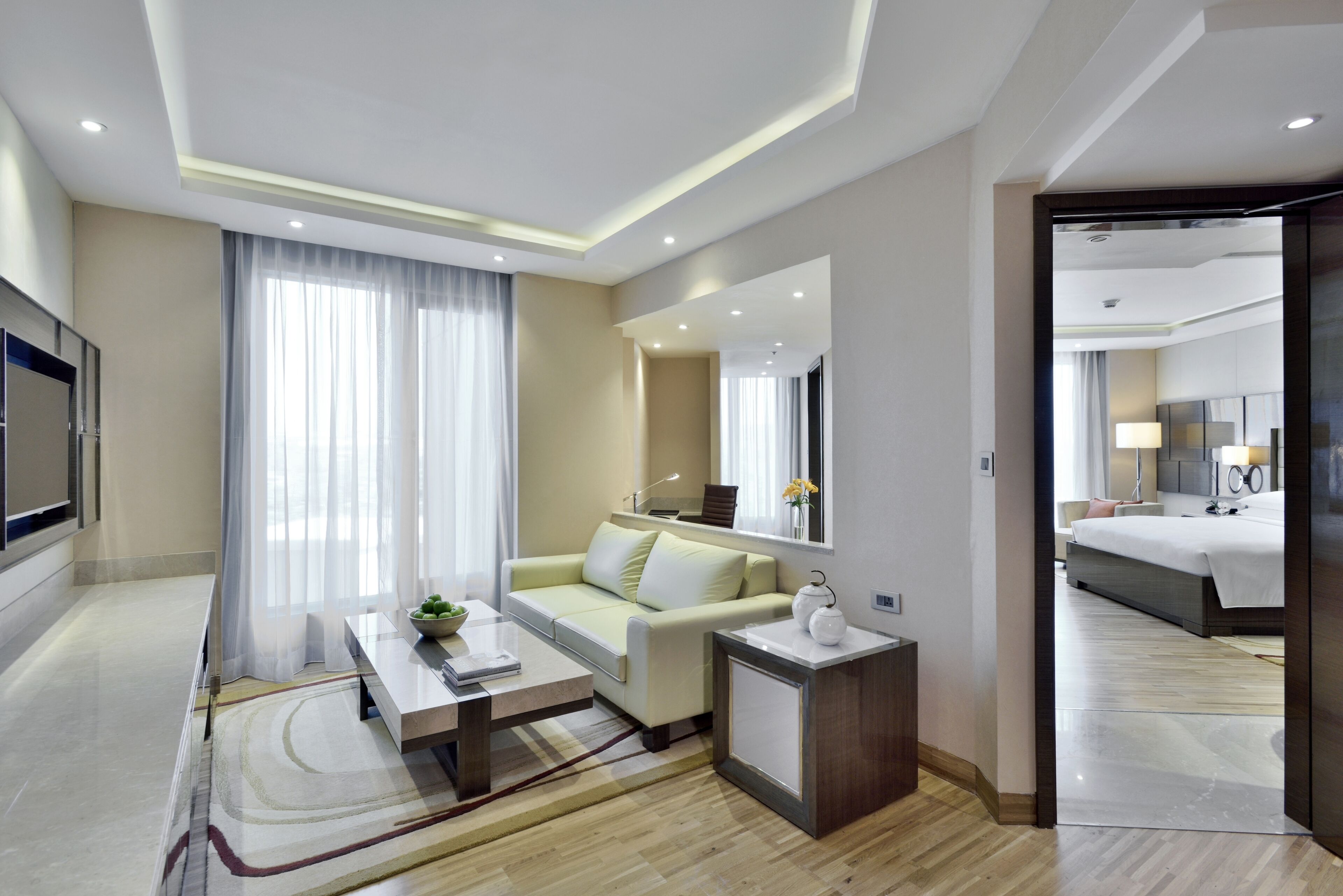 Pillow-top beds, minibar, in-room safe, desk