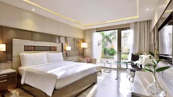 Pillow-top beds, minibar, in-room safe, desk