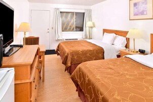 Room, 2 Queen Beds, Non Smoking | Iron/ironing board, WiFi (free), bed sheets