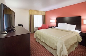 Desk, blackout drapes, iron/ironing board, free WiFi