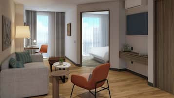 In-room safe, desk, laptop workspace, iron/ironing board
