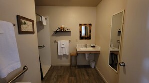 Standard Room, 2 Queen Beds, Accessible | Bathroom | Shower, free toiletries, towels, soap