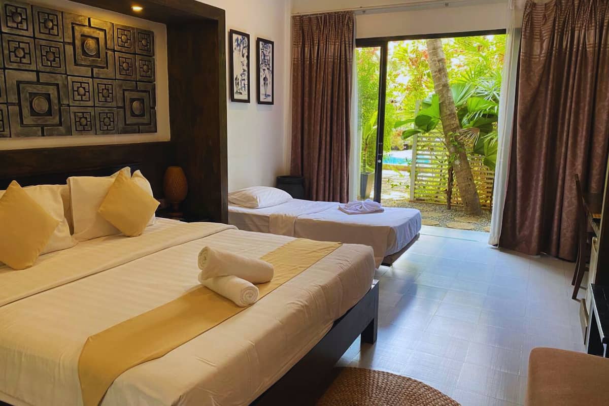 Deluxe Family Pool Access | 1 slaapkamer, lakens van Egyptisch katoen, luxe beddengoed