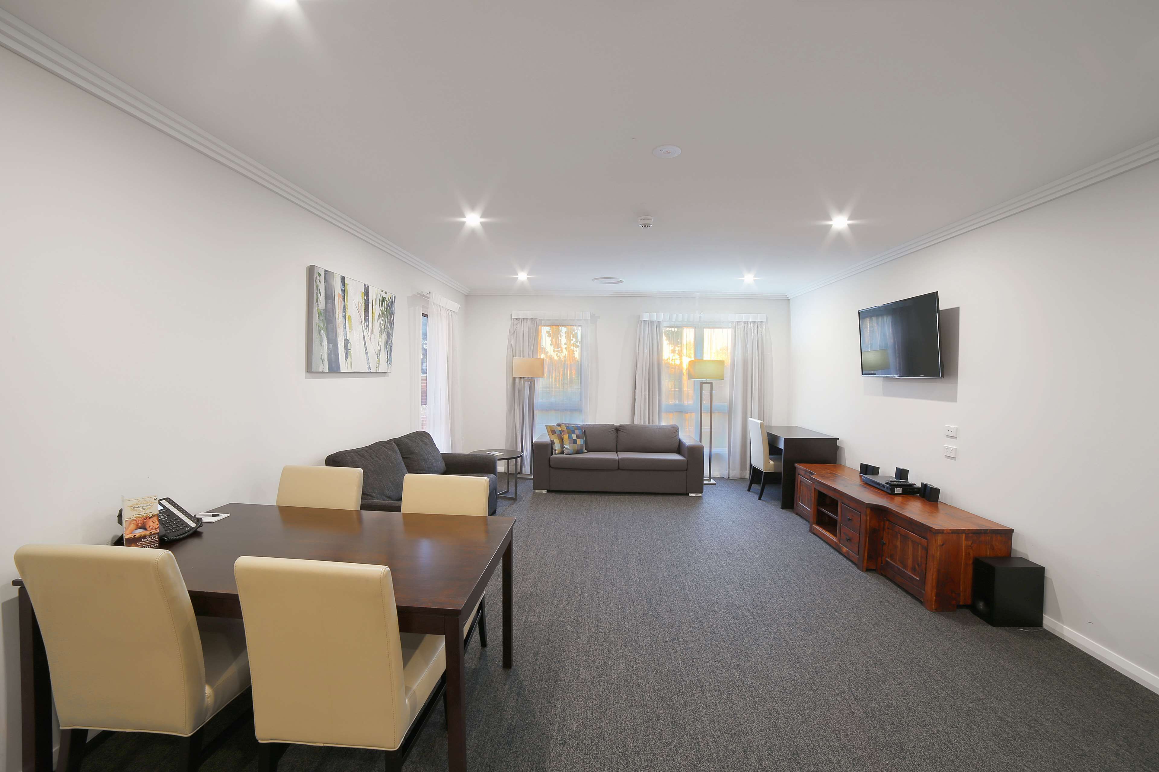 standard apartment, multiple beds, non smoking, kitchenette (living room) | living area | 42-inch lcd tv with satellite channels, tv