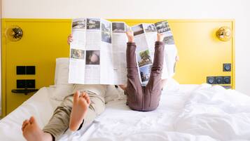 1 kamar tidur, seprai premium, kedap suara, dan setrika/meja setrika