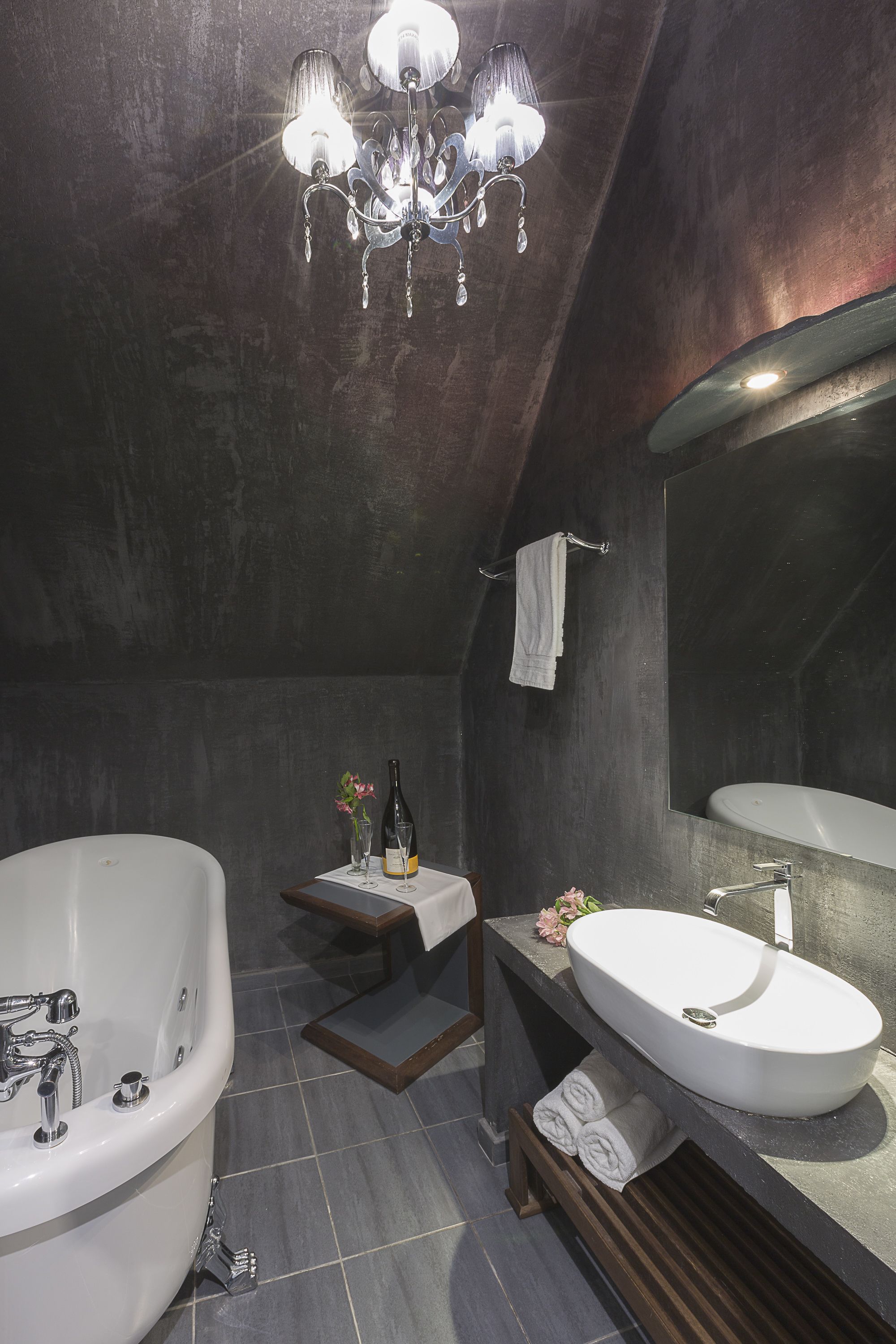 suite, jetted tub (emerald, sky view) | bathroom | designer toiletries, hair dryer, bathrobes, slippers