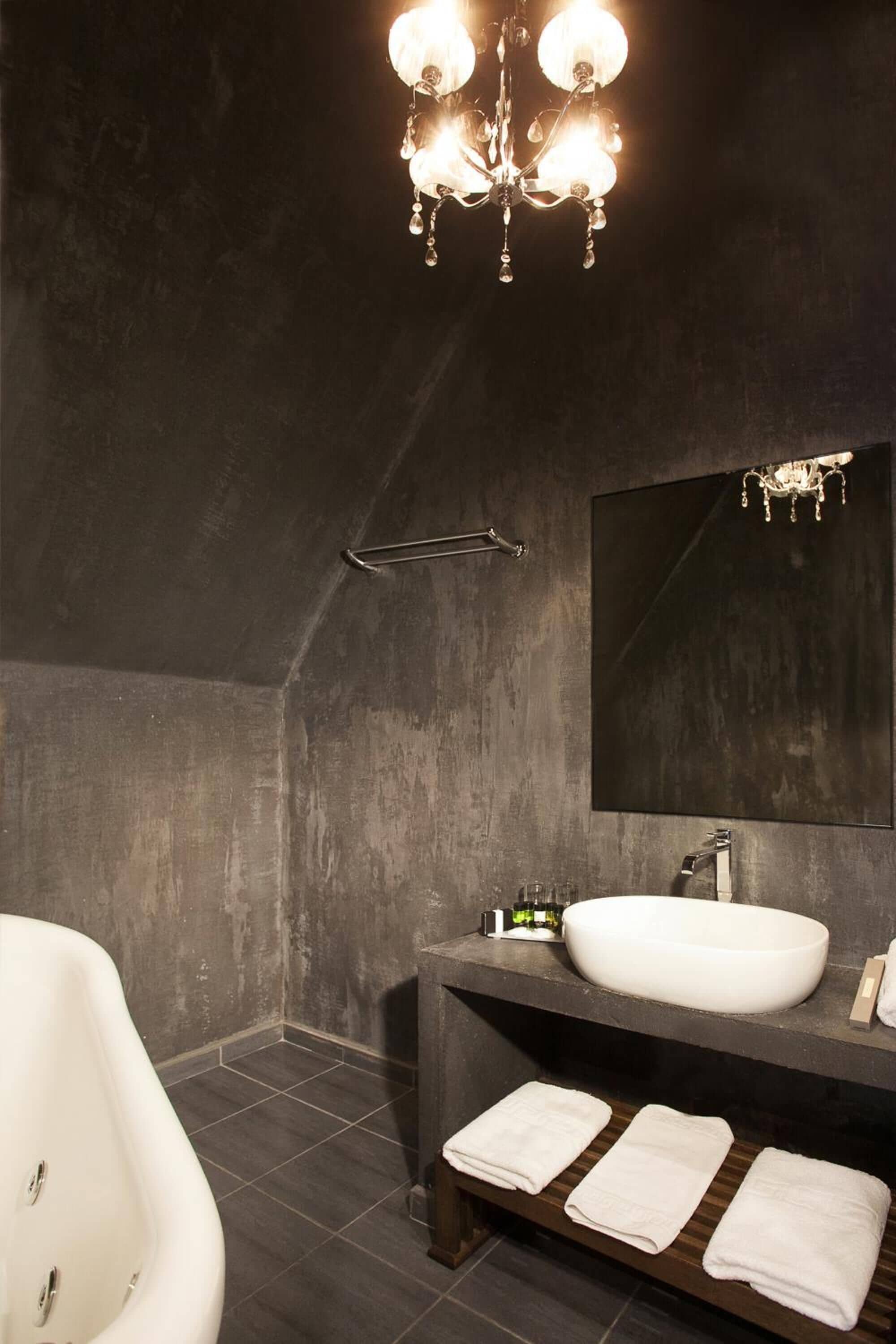 designer toiletries, hair dryer, bathrobes, slippers