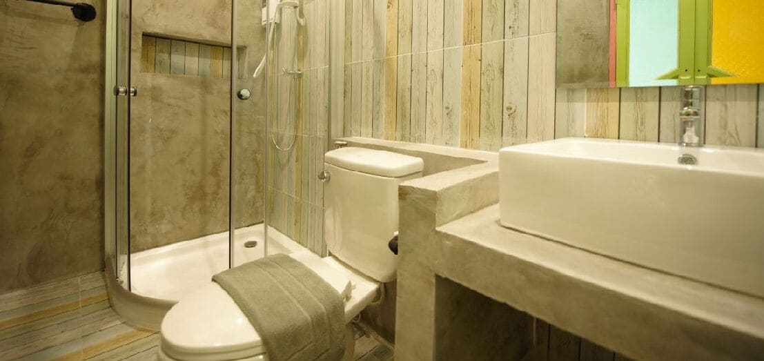 standard double with mountain view | bathroom | shower, free toiletries, hair dryer, towels