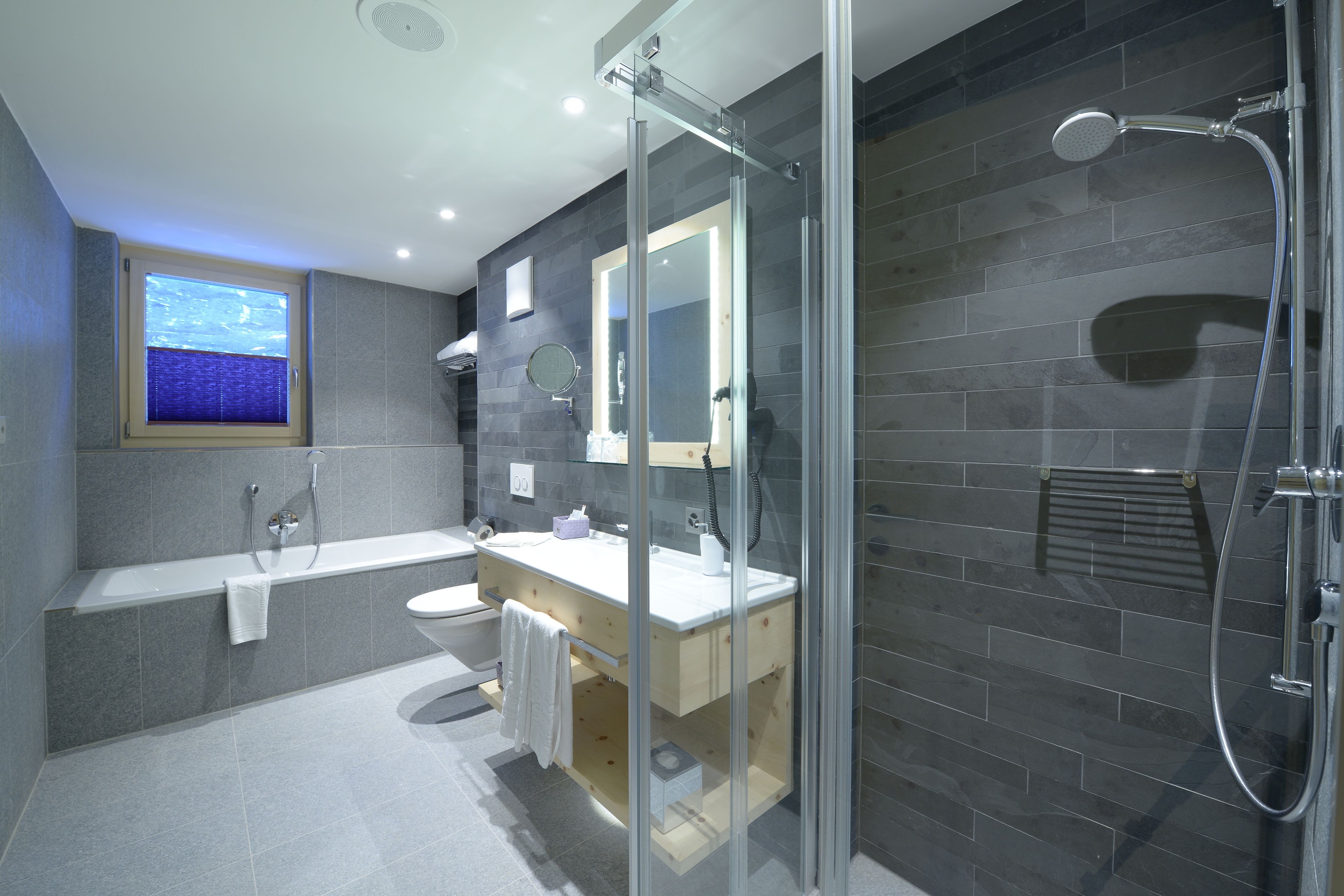 free toiletries, hair dryer, bathrobes, slippers