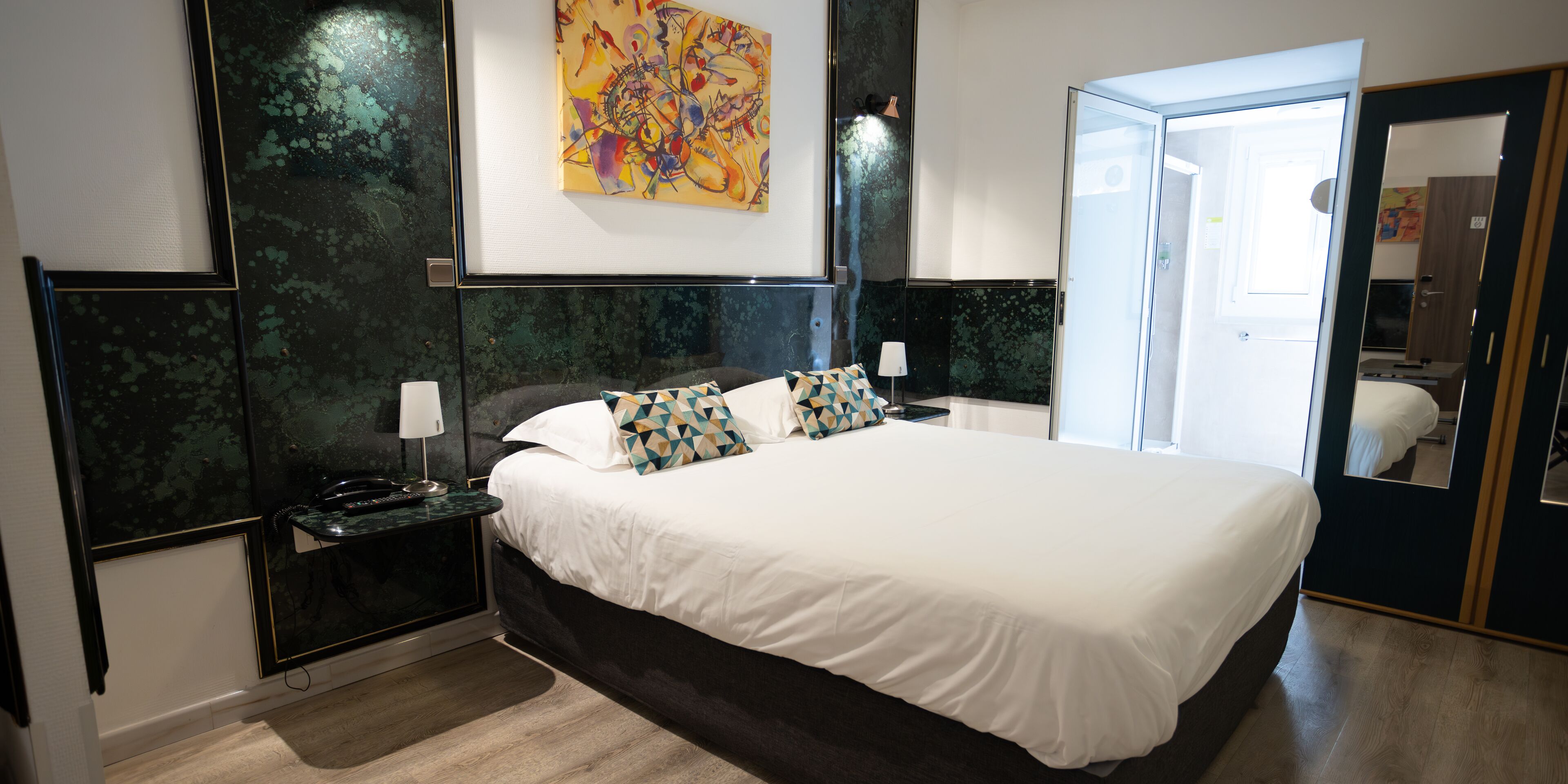 junior suite, 1 queen bed, private bathroom | premium bedding, desk, soundproofing, iron/ironing board