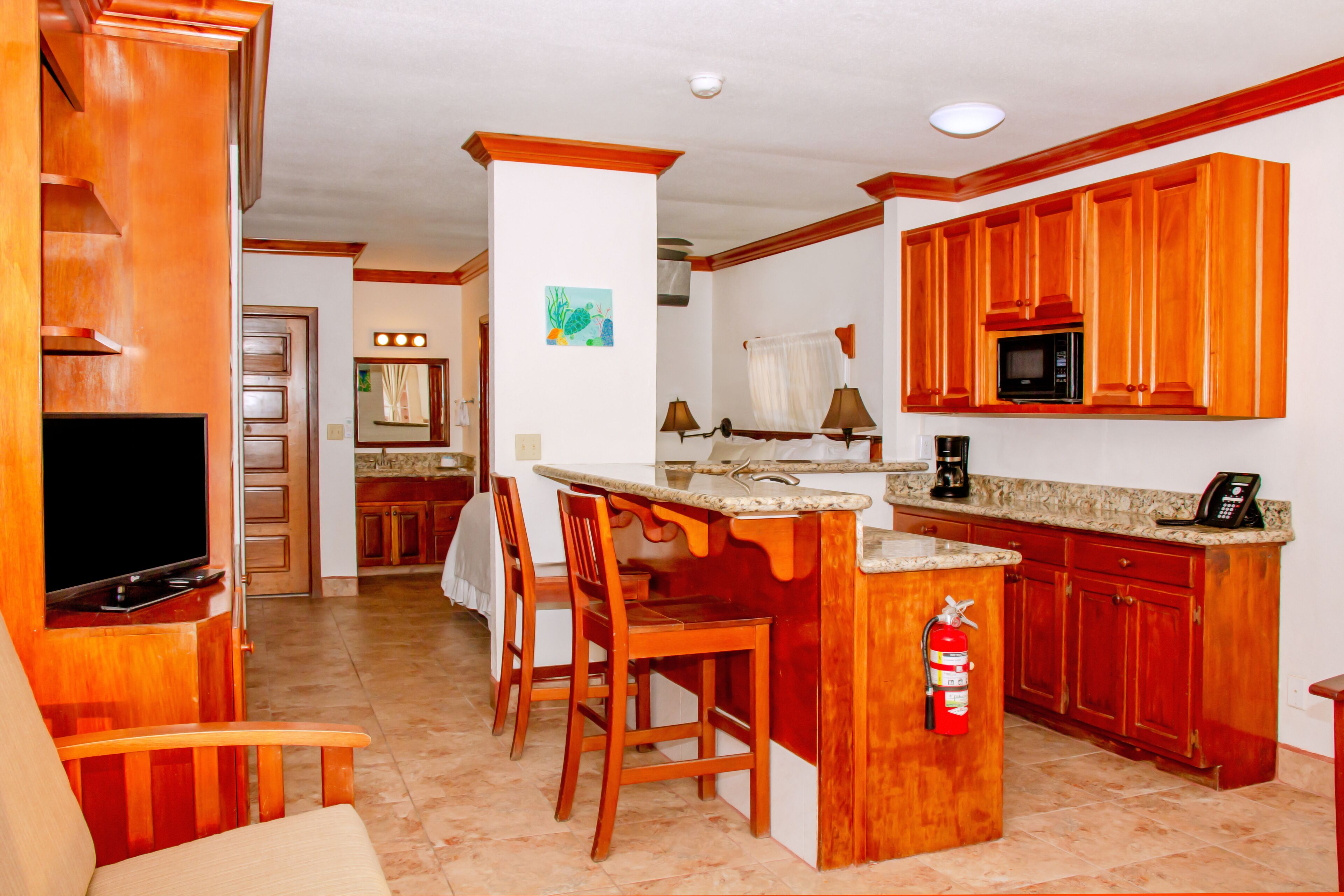 studio suite, beach view (beachfront) | living area | 32-inch tv with cable channels