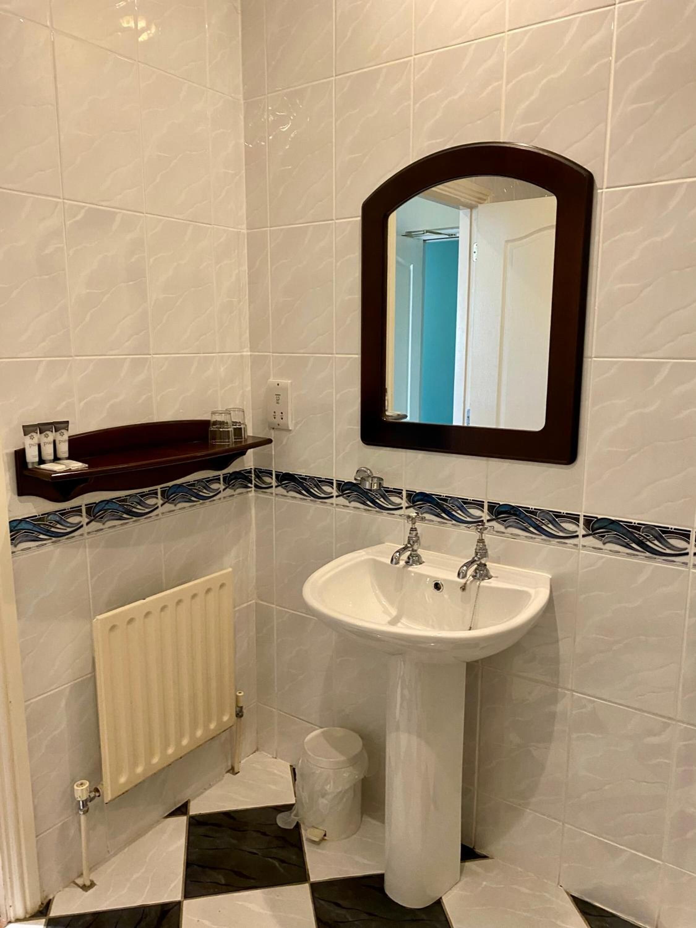 separate bathtub and shower, free toiletries, hair dryer, towels