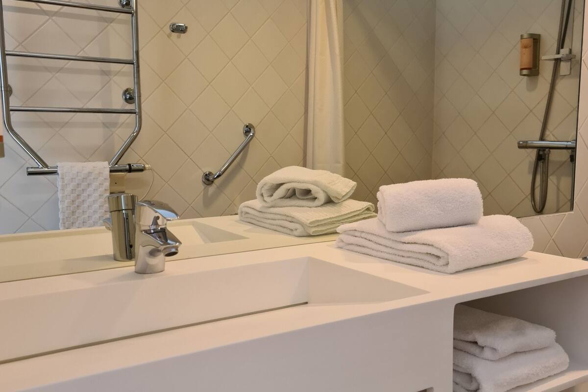 double room | bathroom | shower, free toiletries, hair dryer