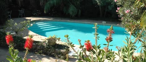 Una piscina al aire libre