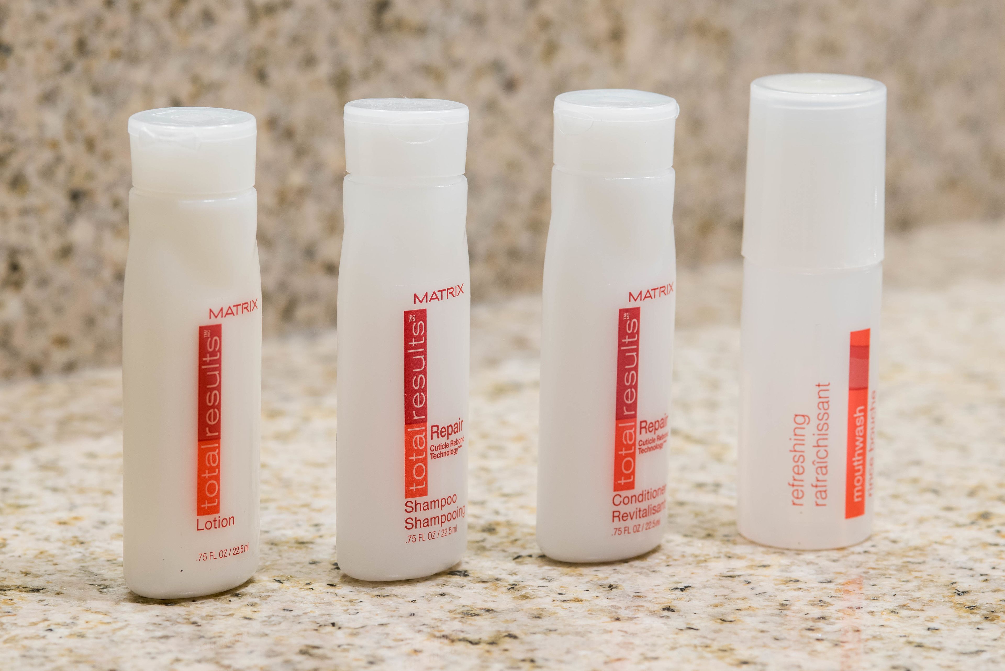 combined shower/bathtub, free toiletries, hair dryer, towels