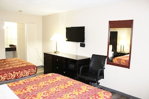 Room, 2 Double Beds | Desk, soundproofing, free WiFi, bed sheets