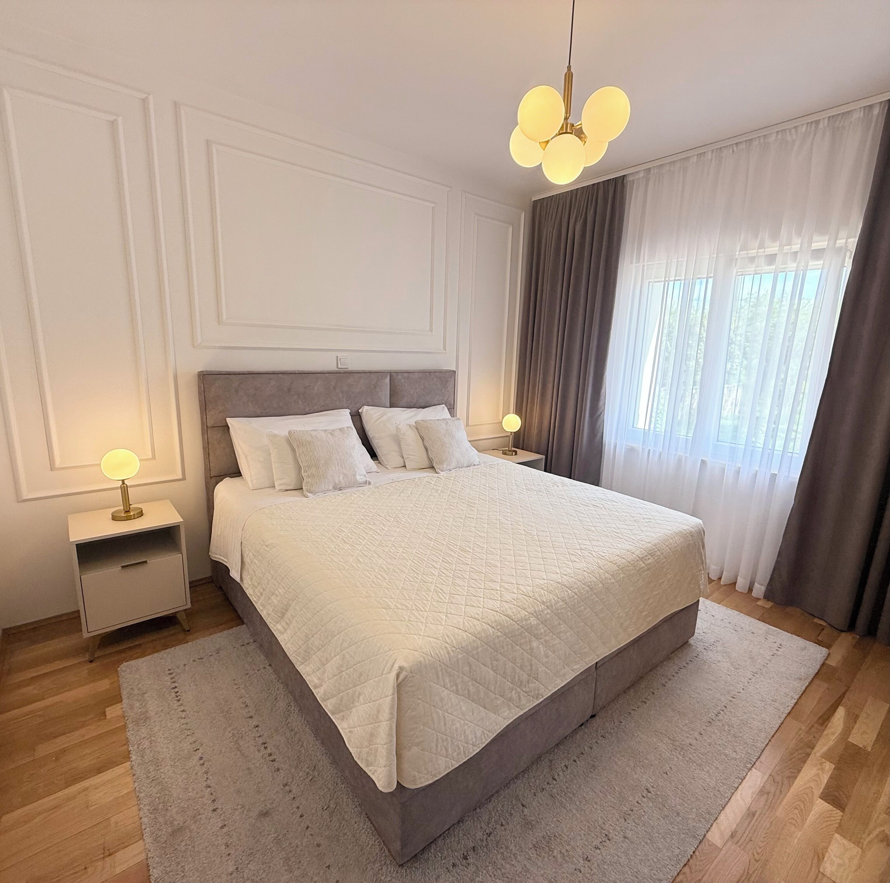 Apartamento superior, 1 quarto, terraço | Roupas de cama de algodão egípcio, roupas de cama premium