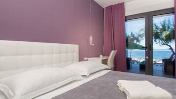 Deluxe Double Room Terrace Sea View | Blackout curtains, iron/ironing board, free WiFi, bed sheets