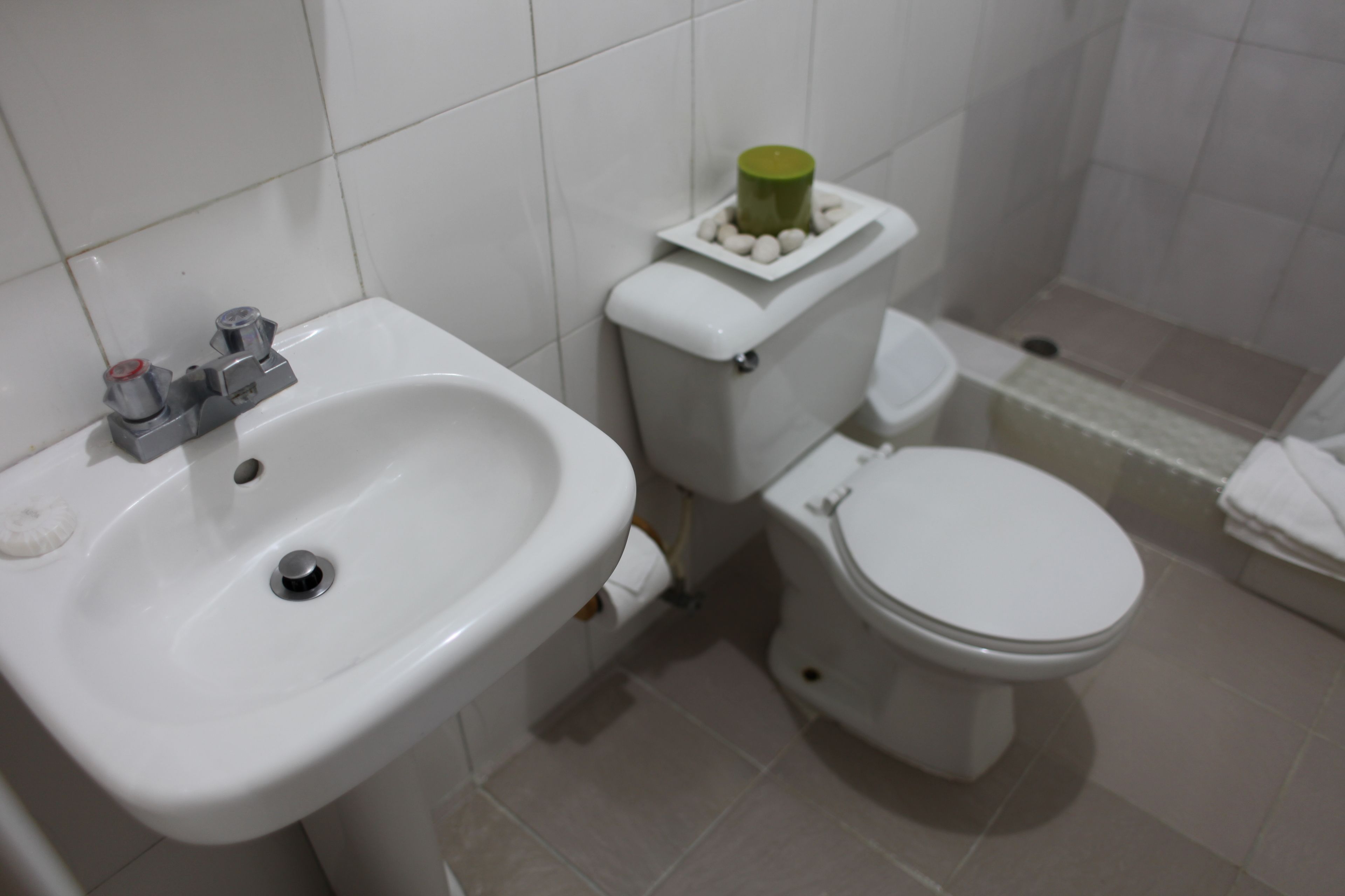 standard two singles | bathroom | shower, free toiletries, hair dryer, towels