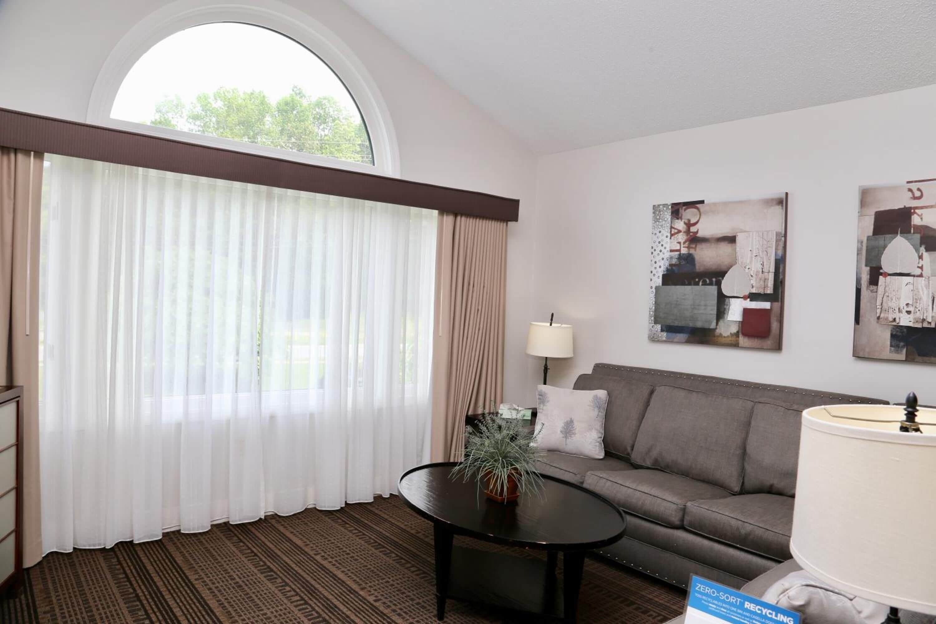 43-inch flat-screen TV with satellite channels, TV