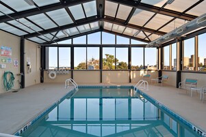 Indoor pool, open 8:30 AM to 10:00 PM, sun loungers