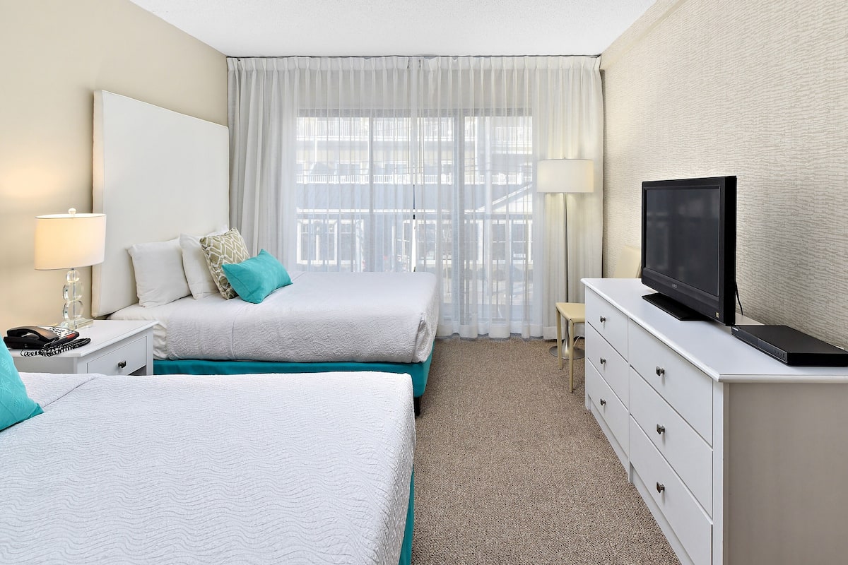 Suite, 2 Double Beds | 1 bedroom, hypo-allergenic bedding available, in-room safe, desk