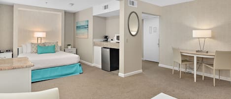 Studio, 1 Queen Bed with Sofa bed,  Handicap Accessible | 1 bedroom, hypo-allergenic bedding, in-room safe, desk