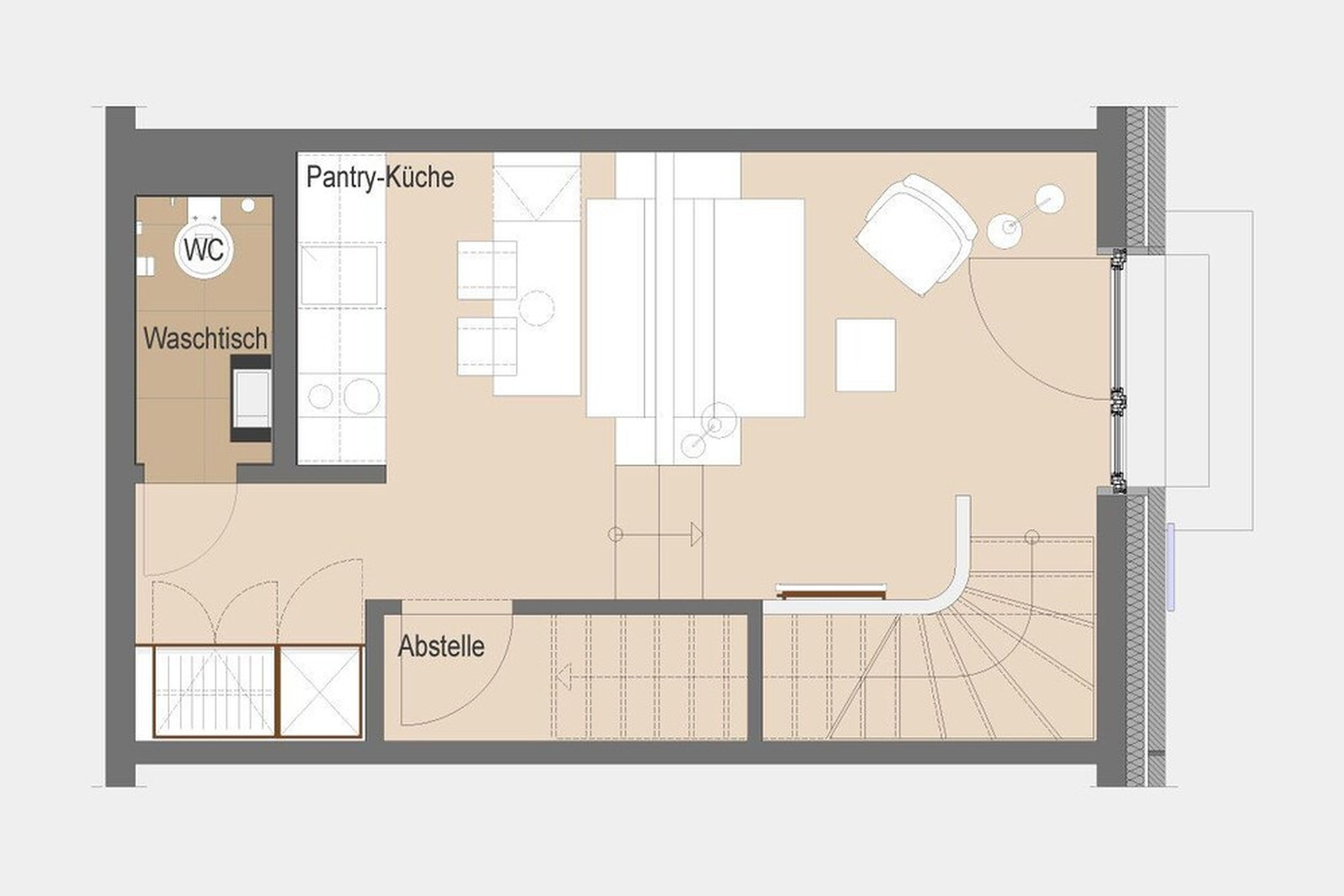 apartment, 1 bedroom, kitchenette (maisonette apartment) | floor plan
