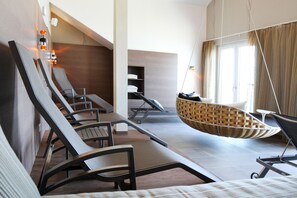 Sauna, facials, massage/treatment rooms, manicures and pedicures