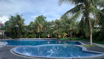 Outdoor pool, open 6:00 AM to 6:00 PM, sun loungers