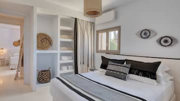 Vila, 4 quartos, piscina particular, vista para o mar (Almyra) | Roupas de cama de algodão egípcio, roupas de cama premium